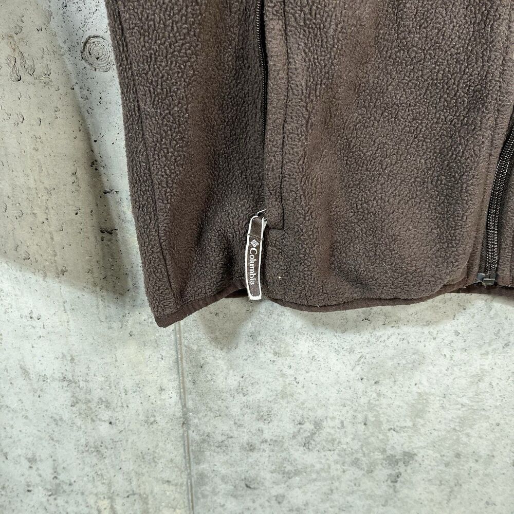Columbia Womens Large Brown Quarter Zip Fleece Mock Neck Sweater Jacket - Picture 4 of 7